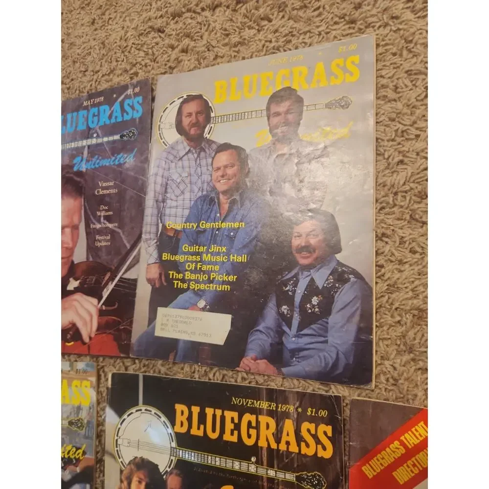 Lot Of 9 1970s Bluegrass Unlimited Magazines 1978